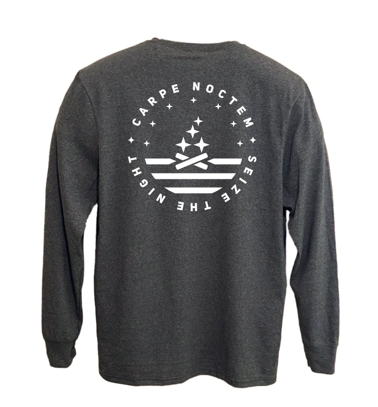 Carpe Noctum Long Sleeve Tee (Back Print) - Charcoal