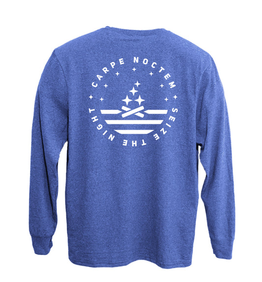 Carpe Noctum Long Sleeve Tee (Back Print) - Royal Blue